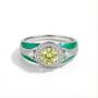 Peridot Halo Glow Ring