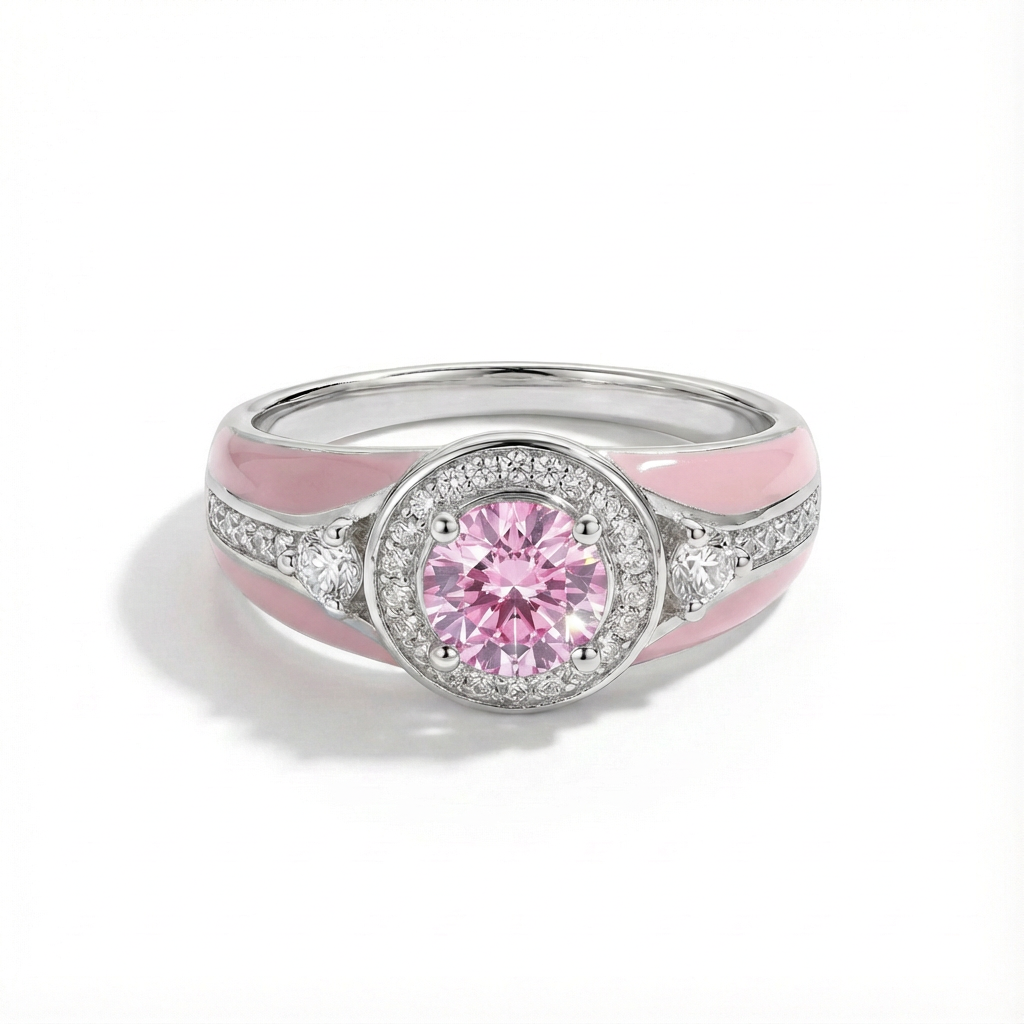 Rose Quartz Halo Glow Ring