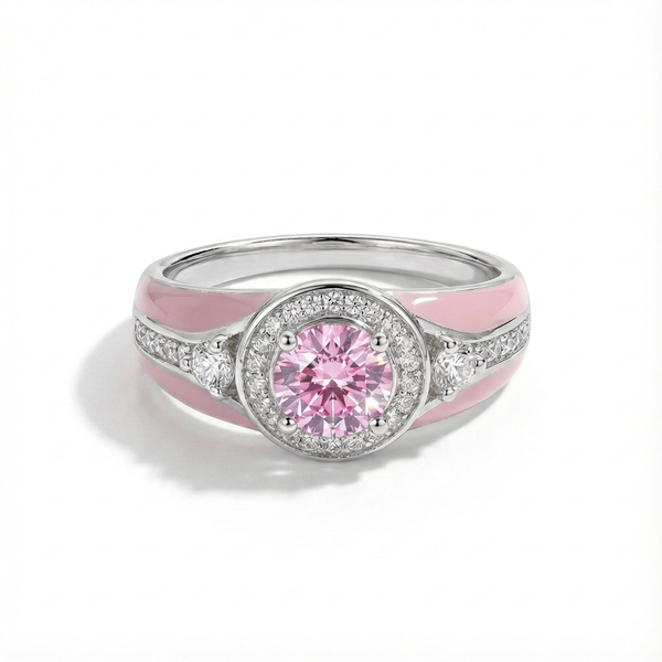 Rose Quartz Halo Glow Ring