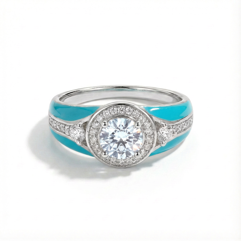 Moissanite Halo Glow Ring