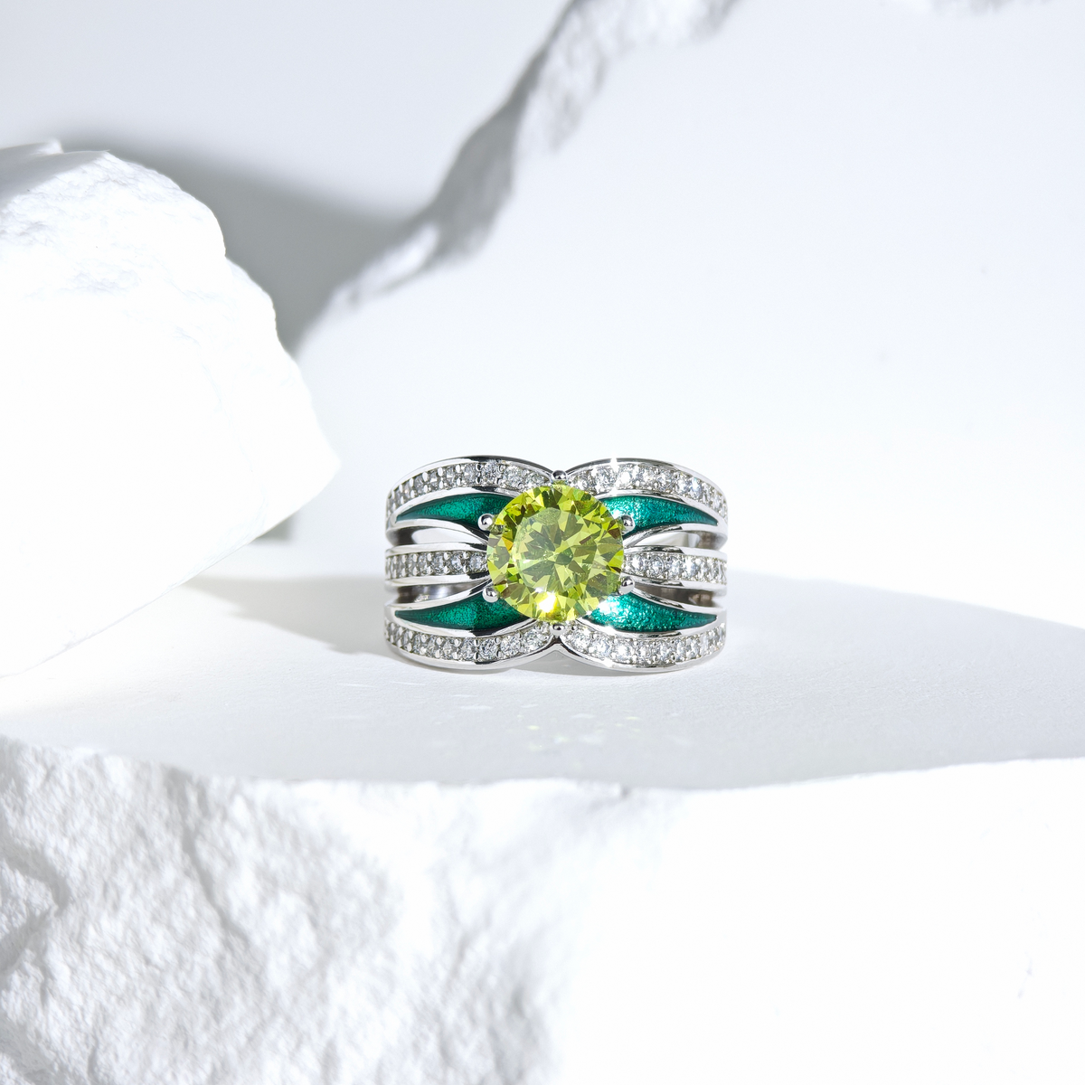 Peridot Celestial Flow Ring