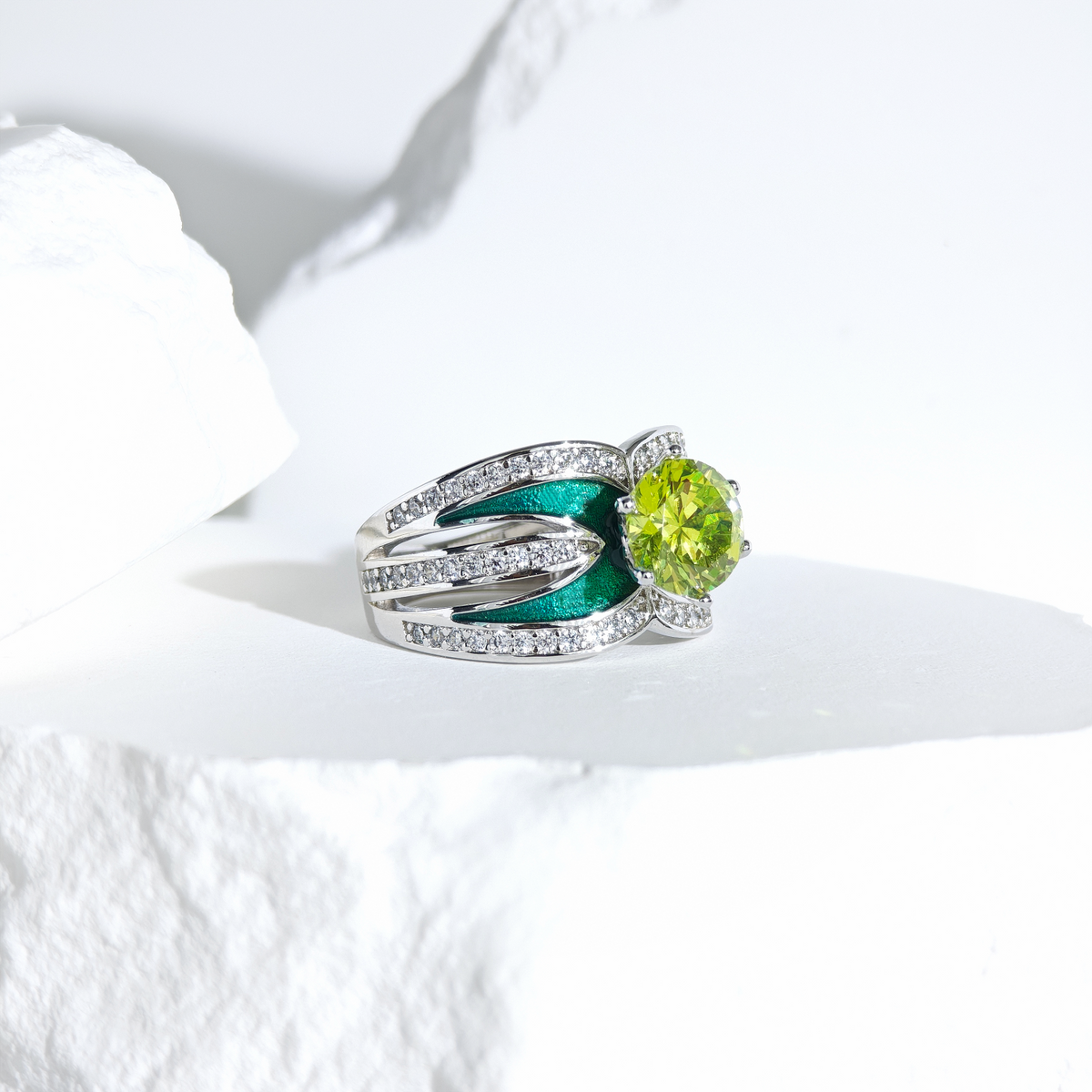Peridot Celestial Flow Ring