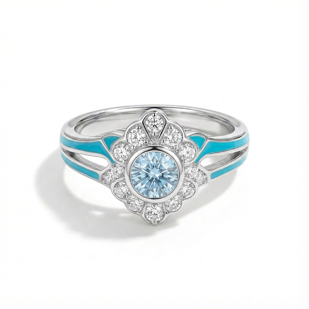 Aquamarine Bloomlight Ring