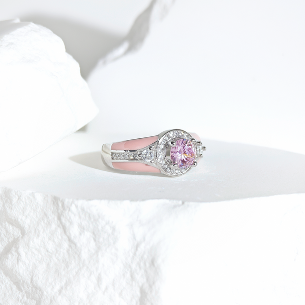 Rose Quartz Halo Glow Ring