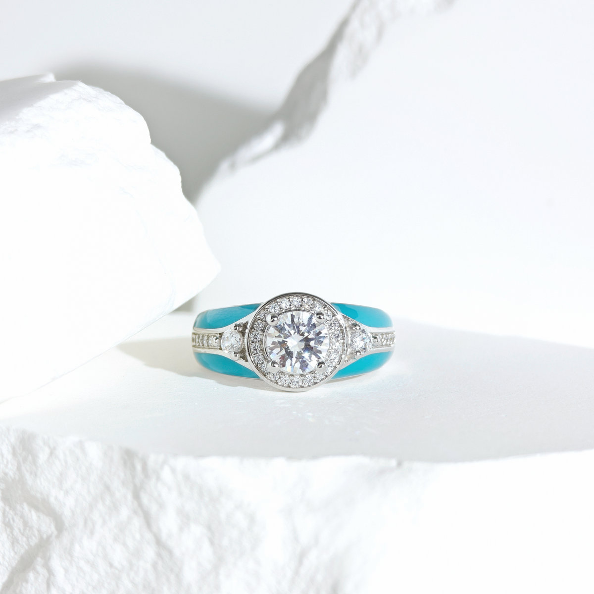 Moissanite Halo Glow Ring