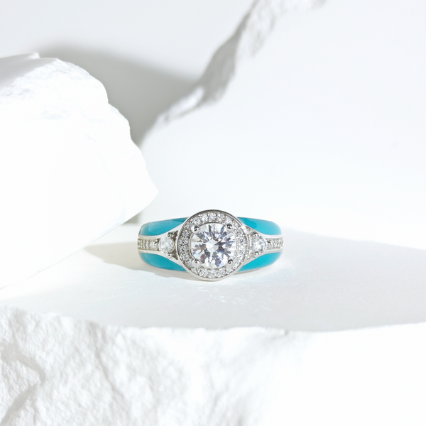 Moissanite Halo Glow Ring