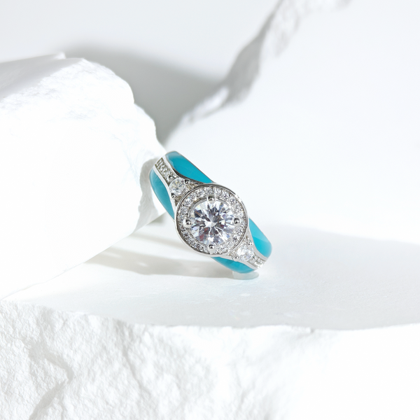 Moissanite Halo Glow Ring