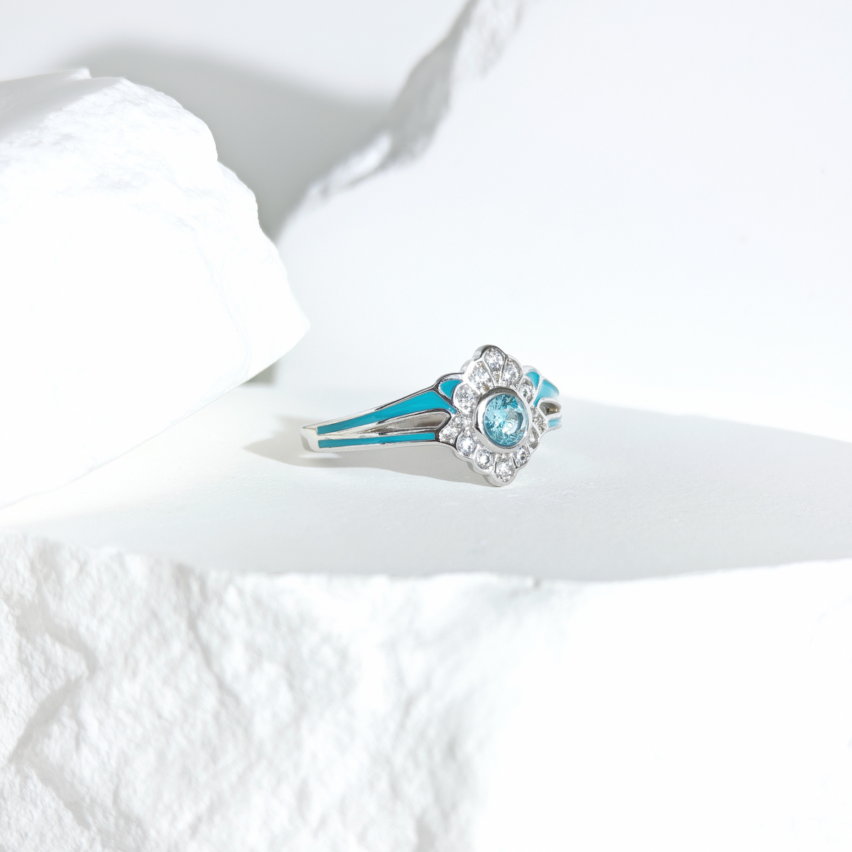 Aquamarine Bloomlight Ring