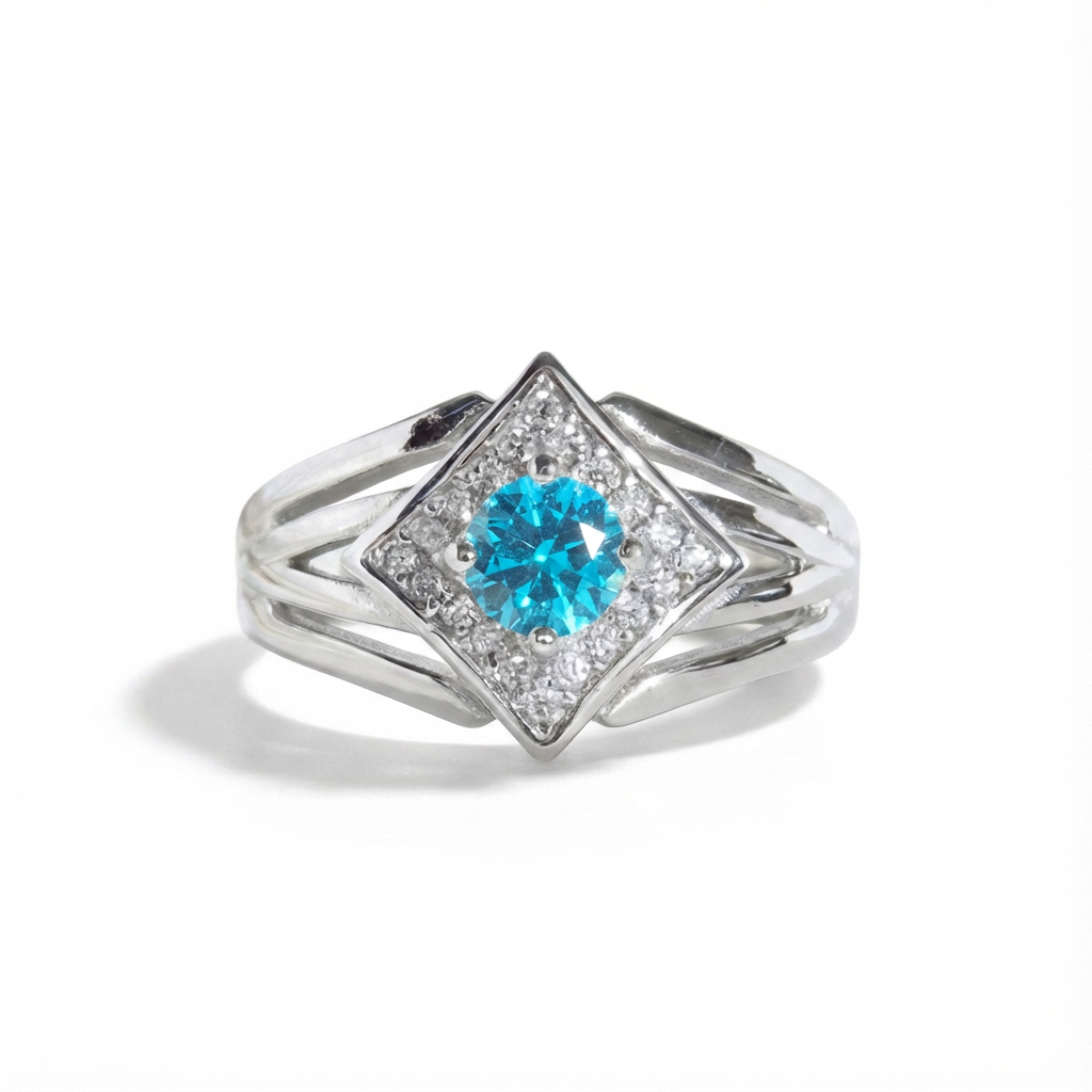 Aquamarine Celestial Prism Ring