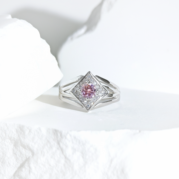 Rose Quartz Celestial Prism Ring