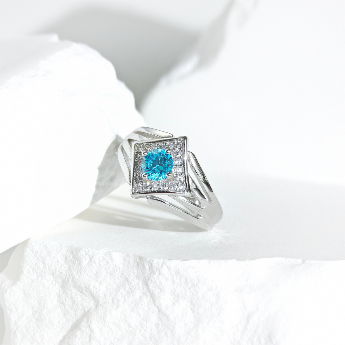Aquamarine Celestial Prism Ring