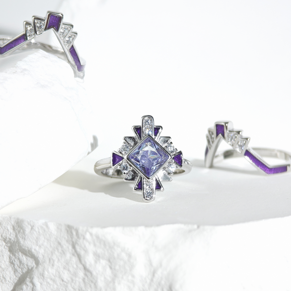 Amethyst Eclipse Architect Ring Set
