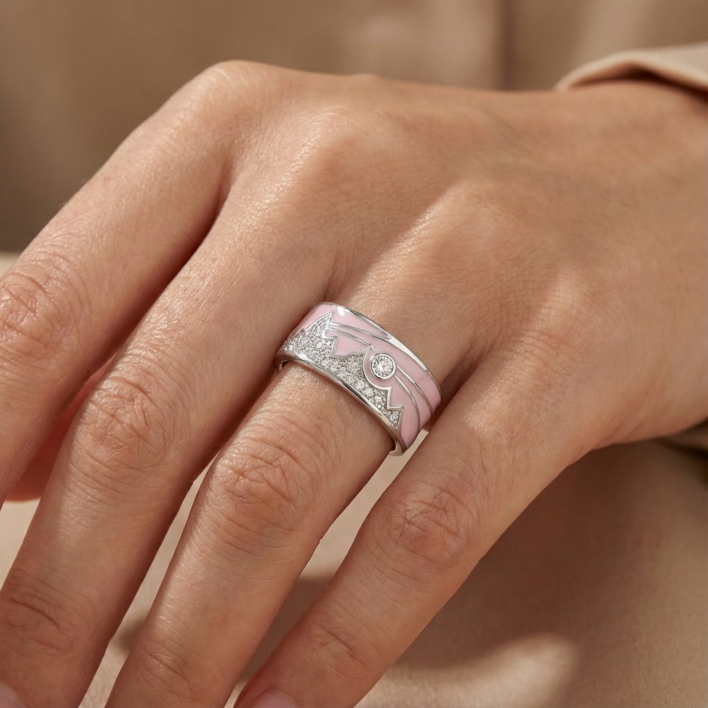 Pink Aurora Deco Ring