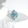Aquamarine Eclipse Architect Ring Set