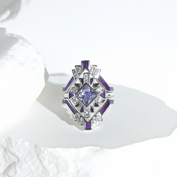 Amethyst Eclipse Architect Ring Set