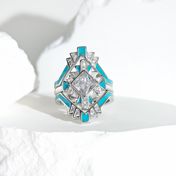 Moissanite Eclipse Architect Ring Set