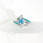 Aquamarine Milky Way Kiss Ring