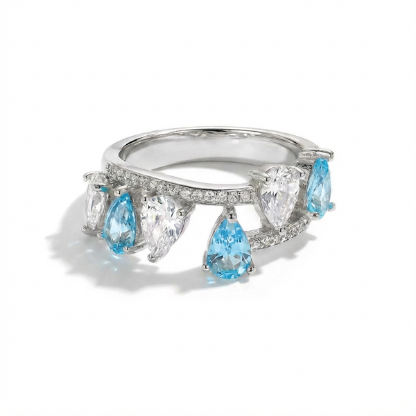 Aquamarine Ocean Prism Ring