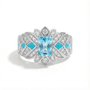 Aquamarine Celestia Bloom Ring