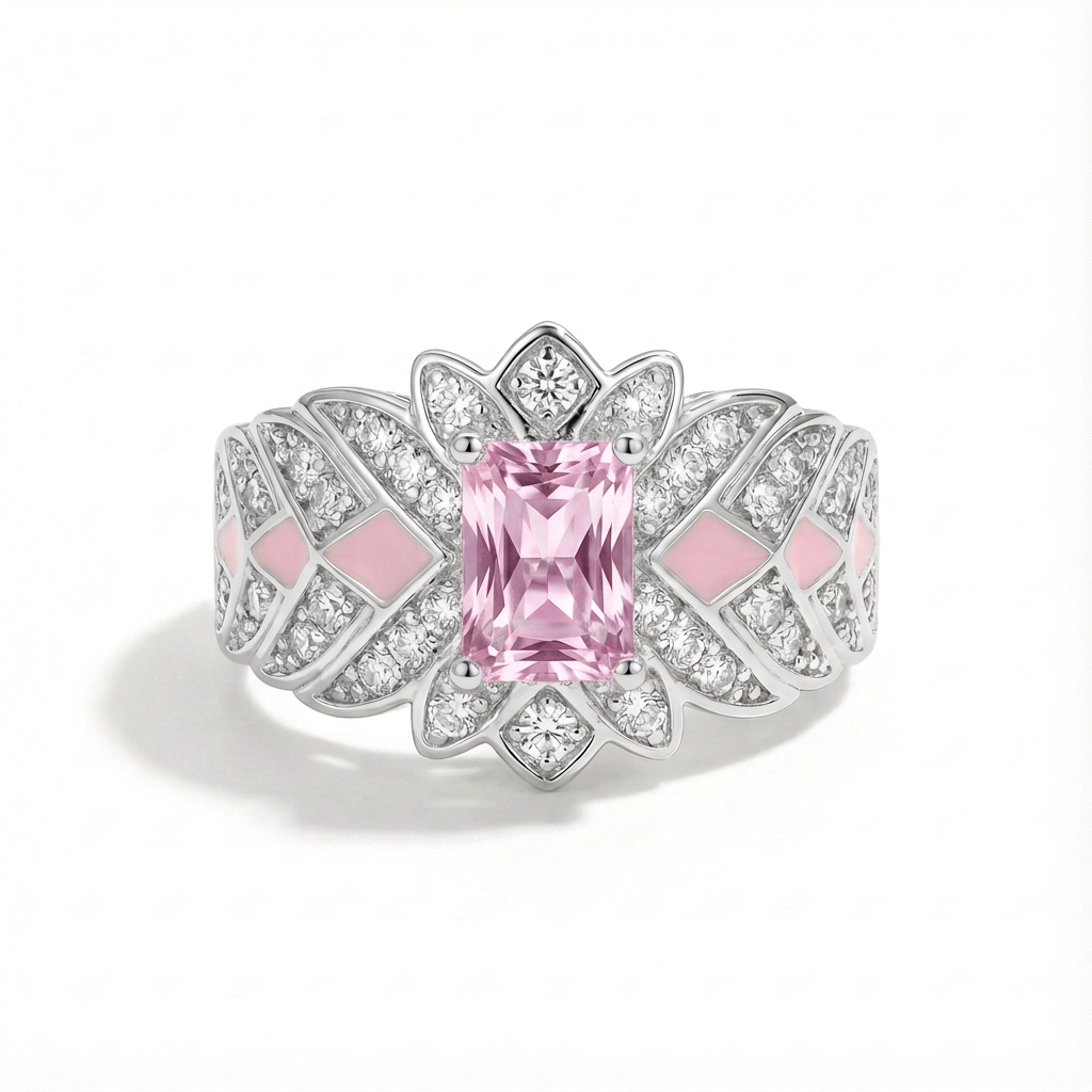 Rose Quartz Celestia Bloom Ring