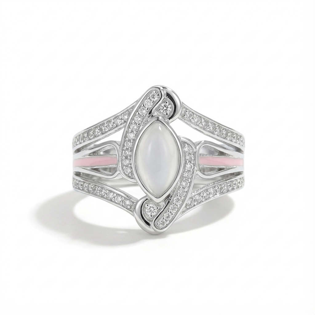 Moissanite Lunar Flow Ring