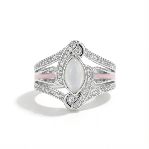 Moissanite Lunar Flow Ring