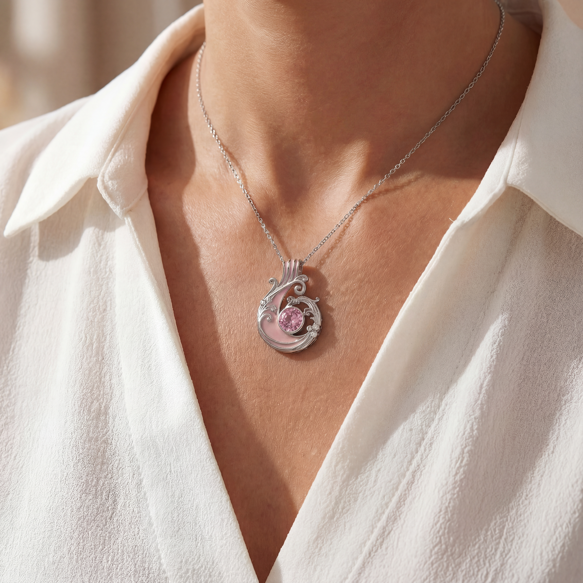 Rose Quartz Aurora Flow Necklace