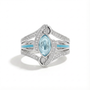 Aquamarine Lunar Flow Ring