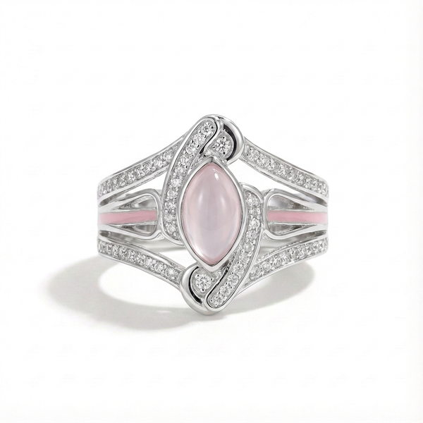 Rose Quartz Lunar Flow Ring