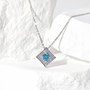 Aquamarine LumiSquare Necklace