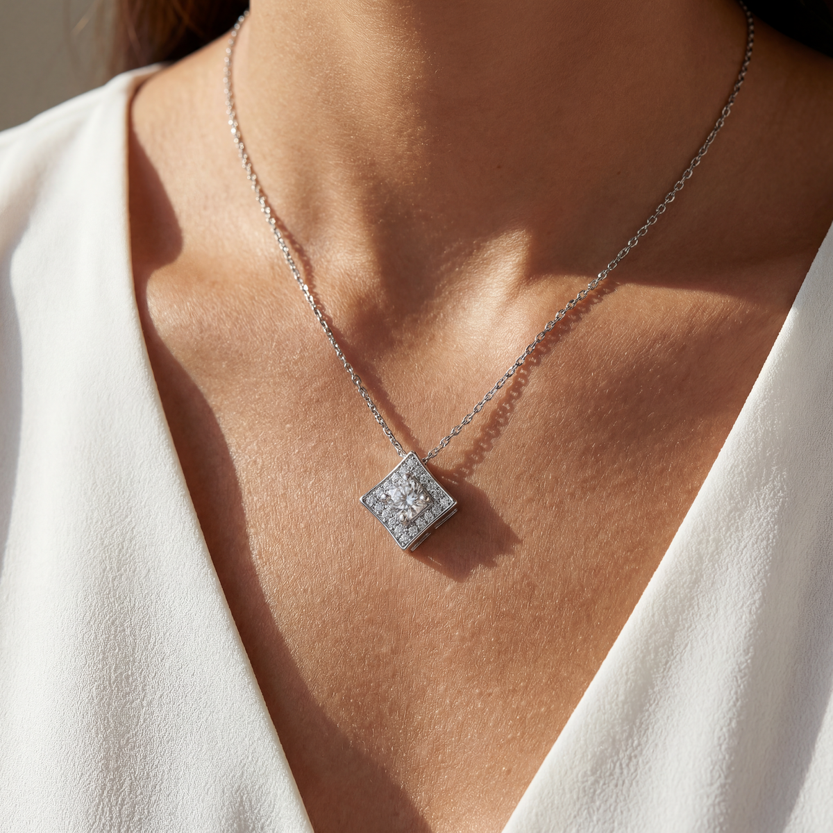Moissanite LumiSquare Necklace