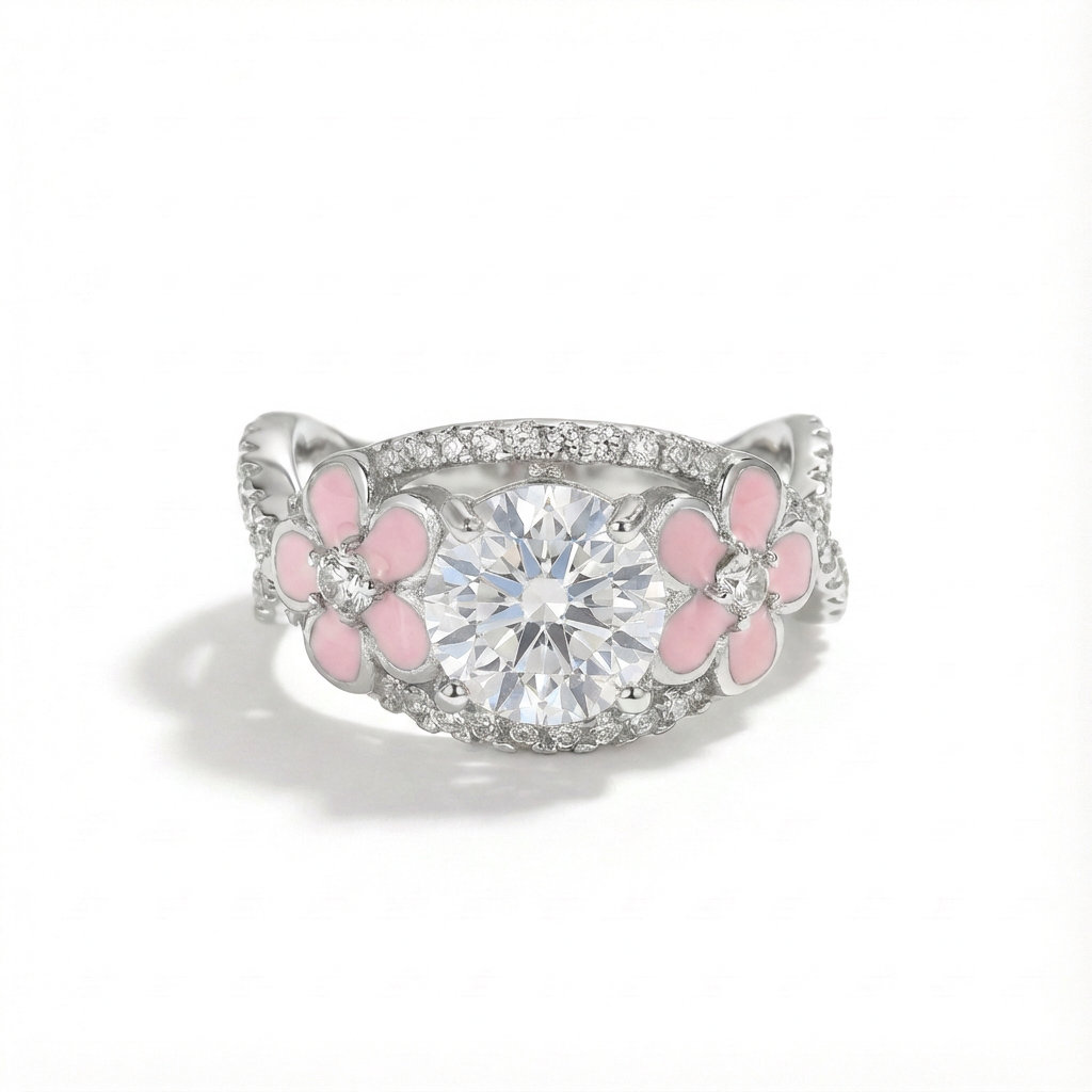 Moissanite Starlit Blossom Ring