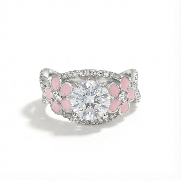 Moissanite Starlit Blossom Ring