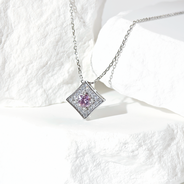 Rose Quartz LumiSquare Necklace