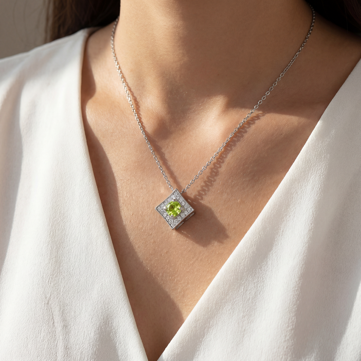 Peridot LumiSquare Necklace