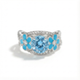Aquamarine Starlit Blossom Ring