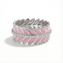 Pink Laurel Enamel Band Ring