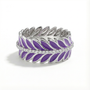 Purple Laurel Enamel Band Ring