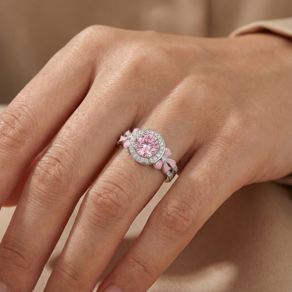 Rose Quartz Belle Bow Ring