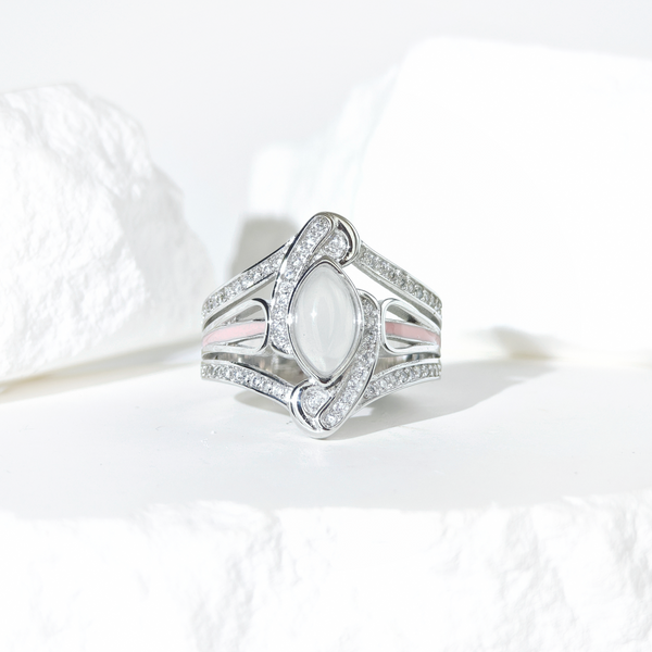 Moissanite Lunar Flow Ring