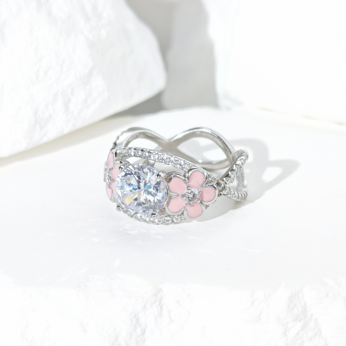 Moissanite Starlit Blossom Ring