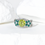 Peridot Starlit Blossom Ring