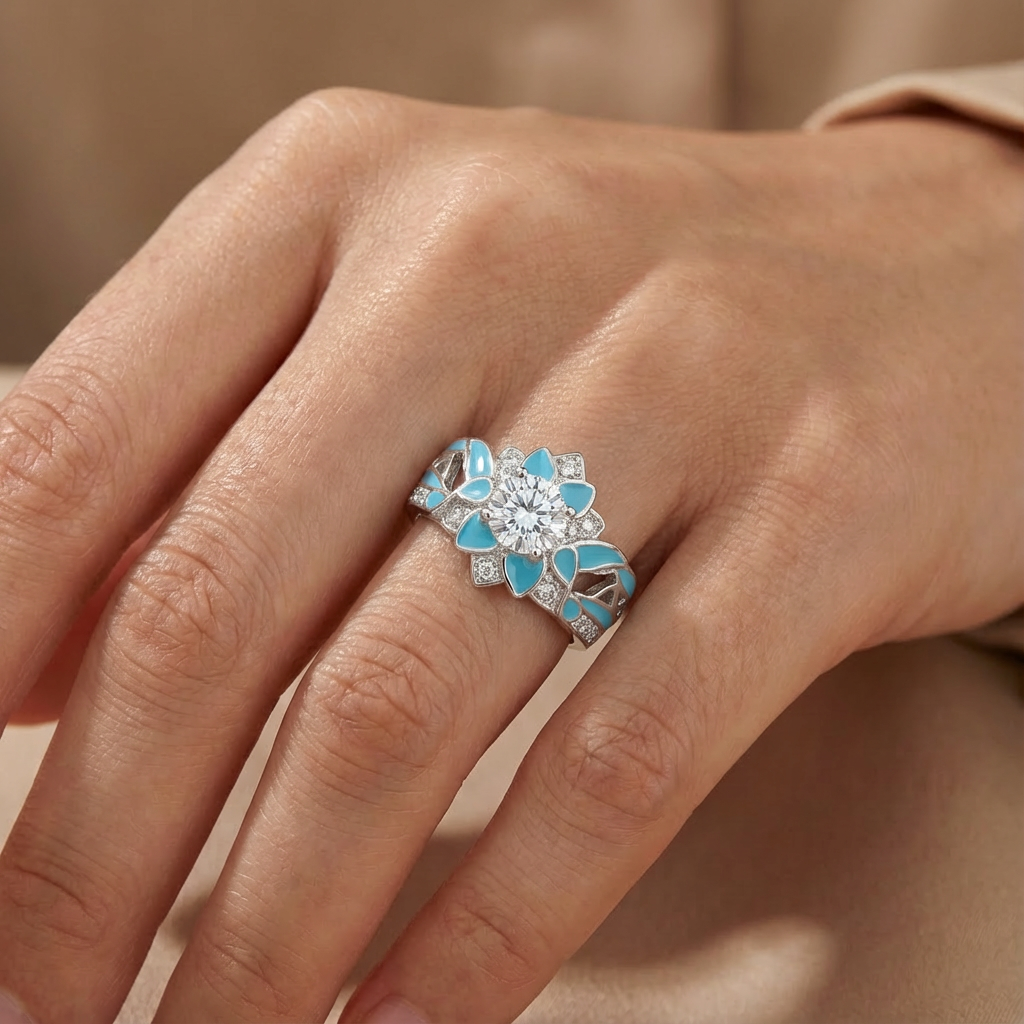 Moissanite Blooming Galaxy Ring