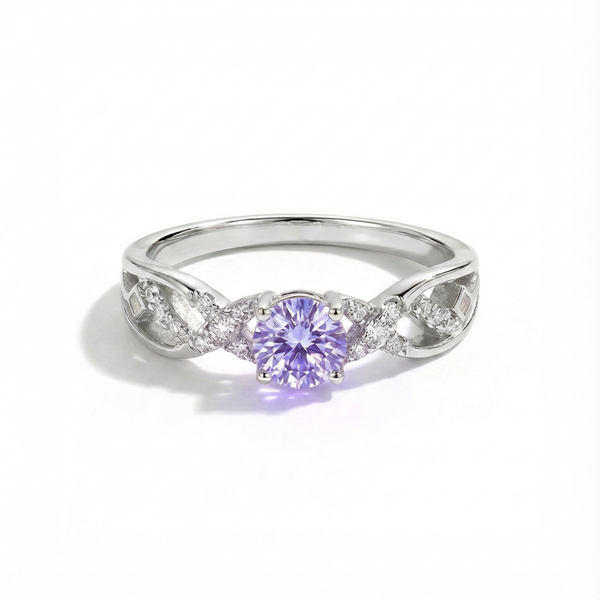 Amethyst Twisted Bloom Ring