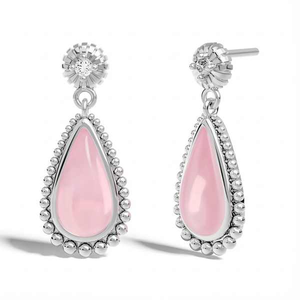 Rose Quartz Dewdrop Earrings