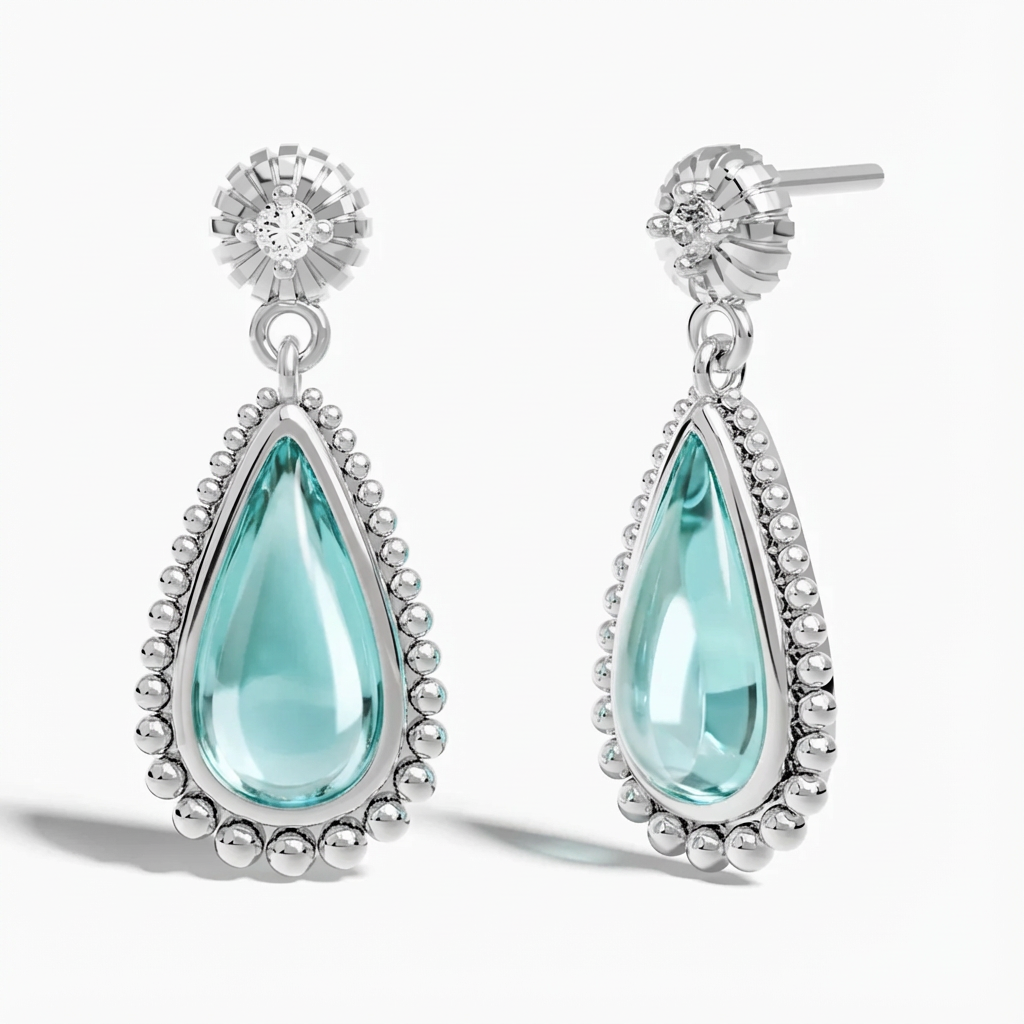 Aquamarine Dewdrop Earrings