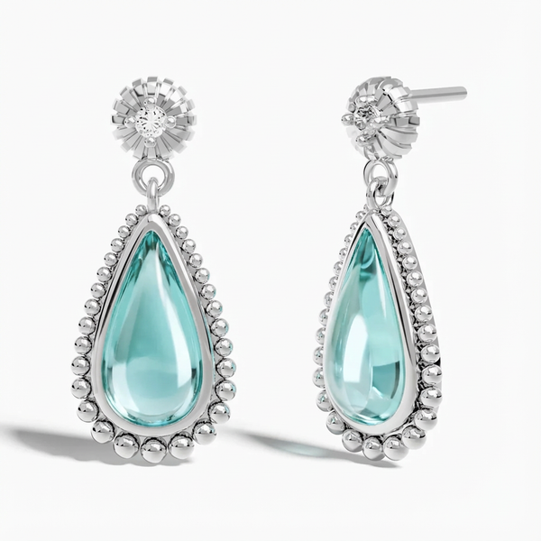 Aquamarine Dewdrop Earrings