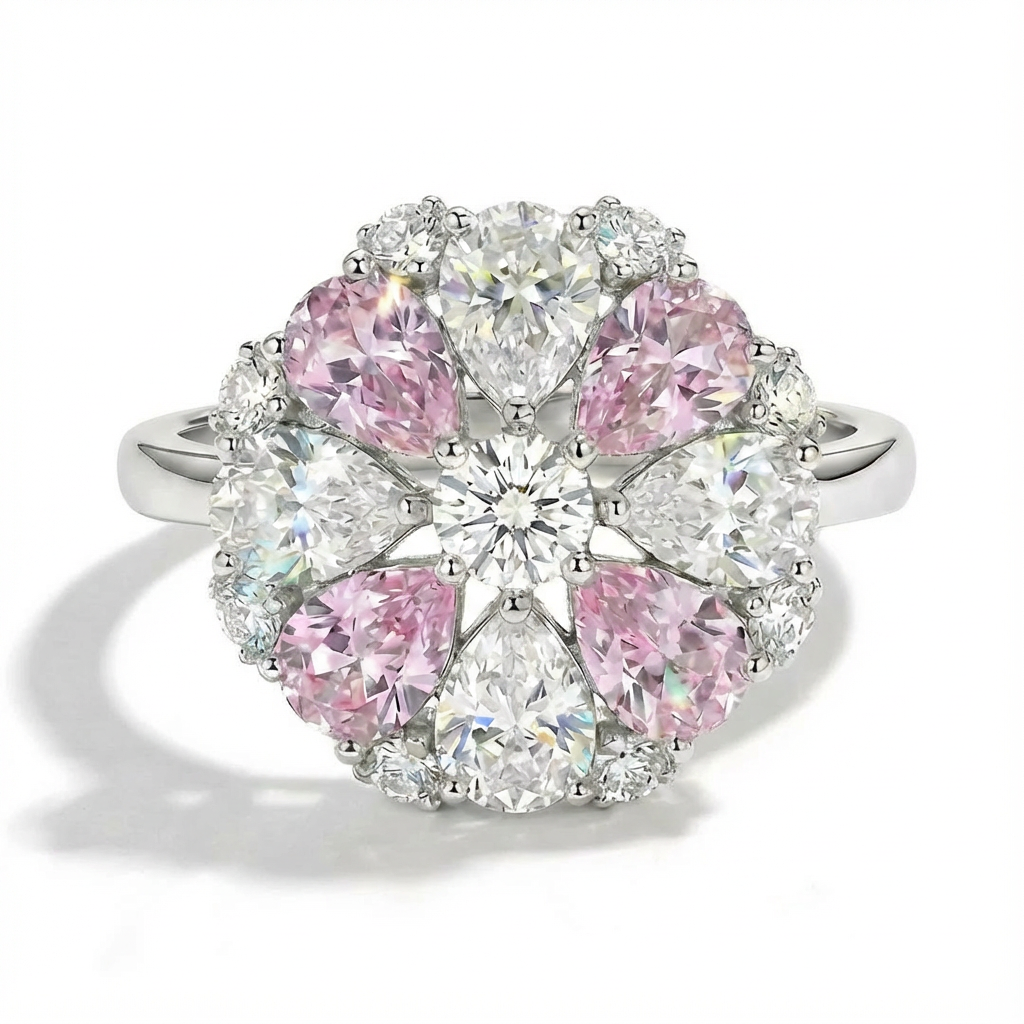 Rose Quartz Moonlight Garden Ring