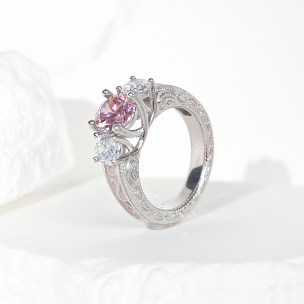 Rose Quartz Trinity Grace Ring