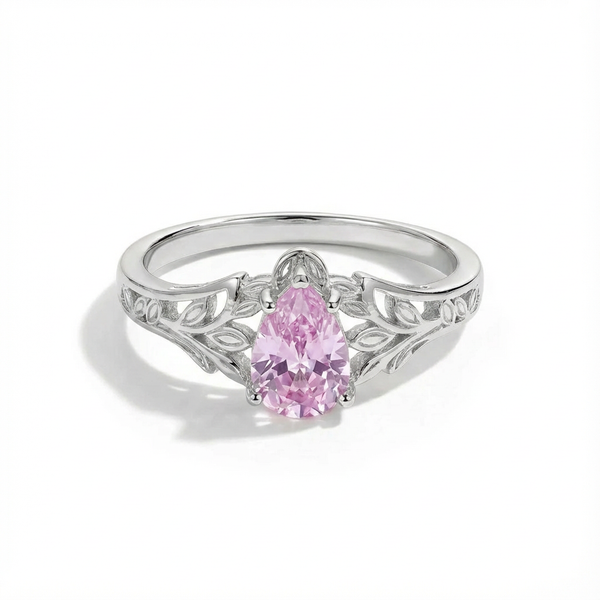 Rose Quartz Luna Tear Ring